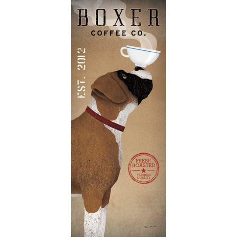 Boxer Coffee Co. v Gold Ornate Wood Framed Art Print with Double Matting by Fowler, Ryan