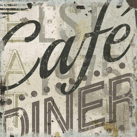 Restaurant Sign II Gold Ornate Wood Framed Art Print with Double Matting by Mullan, Michael