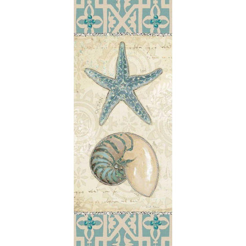 Beach Treasures I Gold Ornate Wood Framed Art Print with Double Matting by Adams, Emily