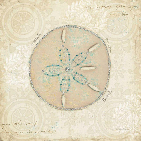 Beach Treasures IV Black Modern Wood Framed Art Print with Double Matting by Adams, Emily