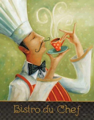 Cafe Moustache I White Modern Wood Framed Art Print with Double Matting by Audit, Lisa