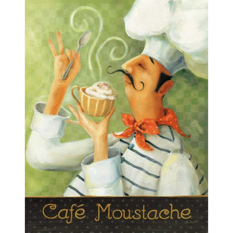 Cafe Moustache II Gold Ornate Wood Framed Art Print with Double Matting by Audit, Lisa