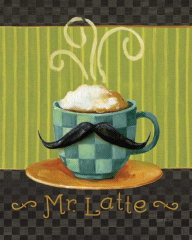 Cafe Moustache VI White Modern Wood Framed Art Print with Double Matting by Audit, Lisa