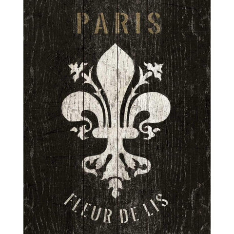 Refurbished Fleur de Lis White Modern Wood Framed Art Print by Wild Apple Portfolio