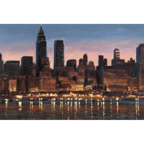 Manhattan Reflection White Modern Wood Framed Art Print by Wiens, James