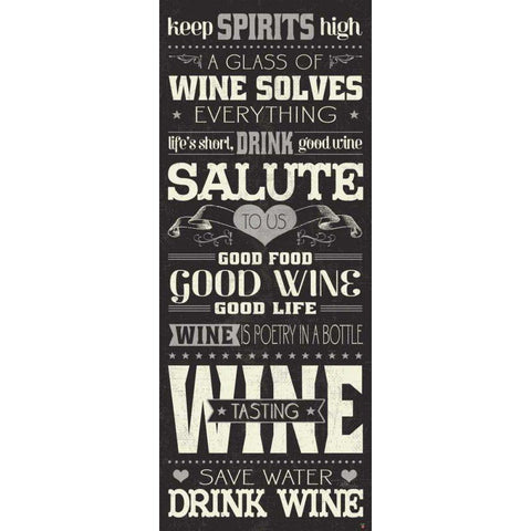 Wine Lovers II Black Modern Wood Framed Art Print with Double Matting by Pela Studio