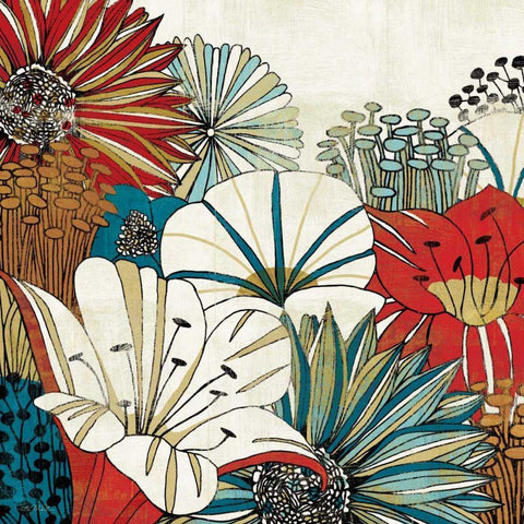 Contemporary Garden I Black Ornate Wood Framed Art Print with Double Matting by Mullan, Michael