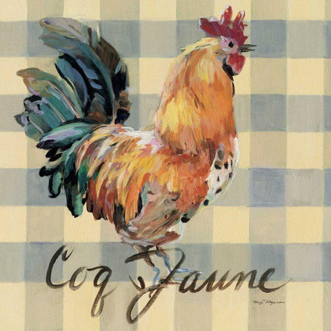 Coq Jaune Black Ornate Wood Framed Art Print with Double Matting by Hageman, Marilyn