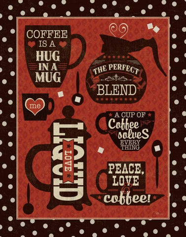 Coffee Talk II  White Modern Wood Framed Art Print with Double Matting by Pela Studio