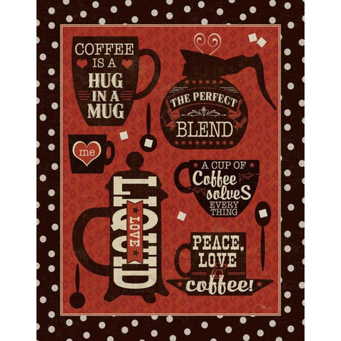 Coffee Talk II  Gold Ornate Wood Framed Art Print with Double Matting by Pela Studio