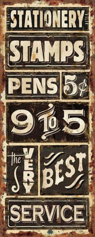 Nine to Five I Black Ornate Wood Framed Art Print with Double Matting by Pela Studio