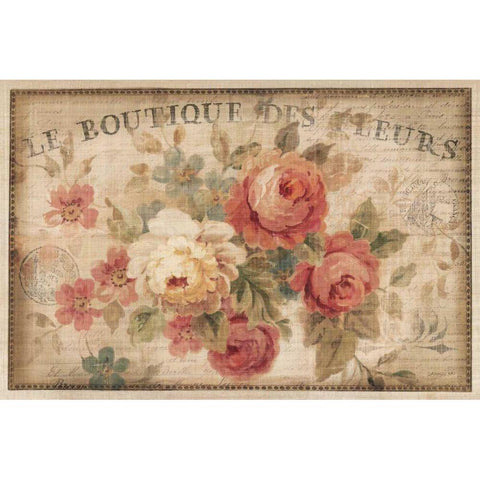 Parisian Flowers III Gold Ornate Wood Framed Art Print with Double Matting by Nai, Danhui