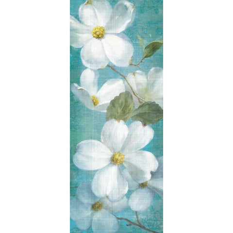 Indiness Blossom Panel Vinage I White Modern Wood Framed Art Print by Nai, Danhui