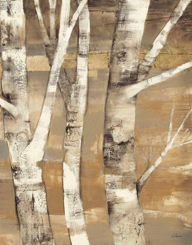 Wandering Through the Birches II Black Ornate Wood Framed Art Print with Double Matting by Hristova, Albena