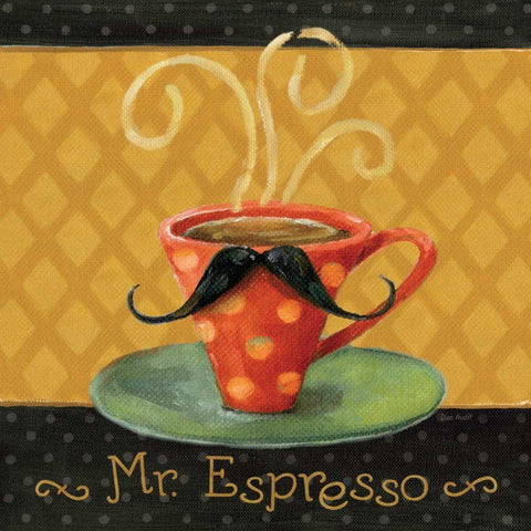 Cafe Moustache III Square Black Modern Wood Framed Art Print by Audit, Lisa