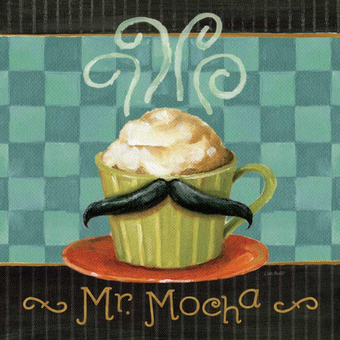 Cafe Moustache V Square White Modern Wood Framed Art Print with Double Matting by Audit, Lisa