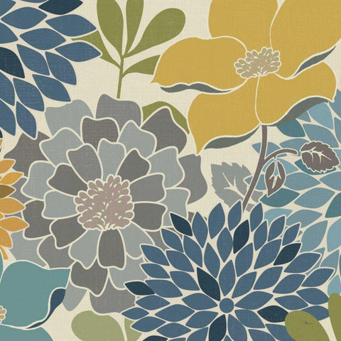 Modern Bouquet Square Gold Ornate Wood Framed Art Print with Double Matting by Pela Studio