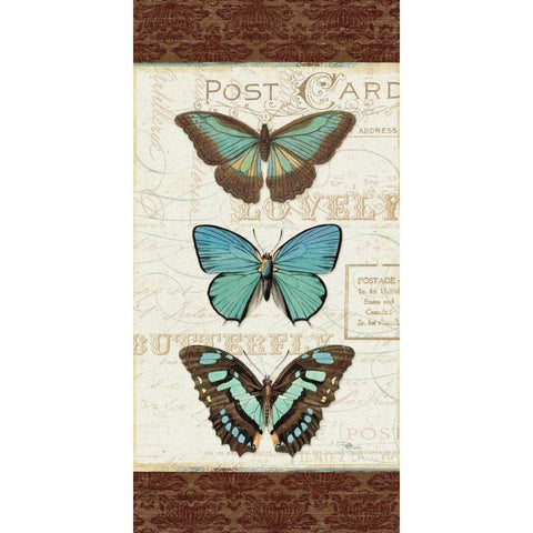 Papillons I Black Modern Wood Framed Art Print with Double Matting by Pela Studio