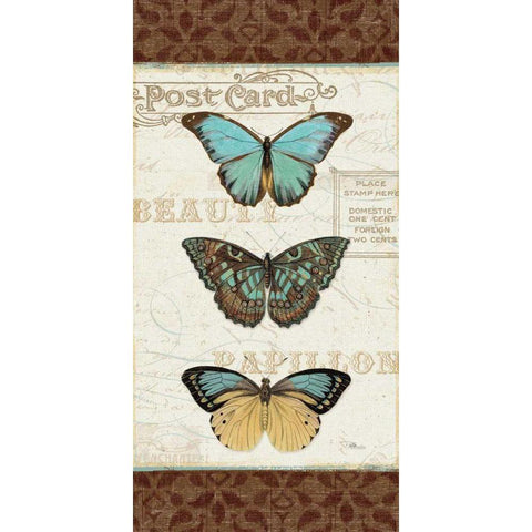 Papillons II White Modern Wood Framed Art Print by Pela Studio