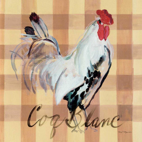 Coq Blanc White Modern Wood Framed Art Print with Double Matting by Hageman, Marilyn