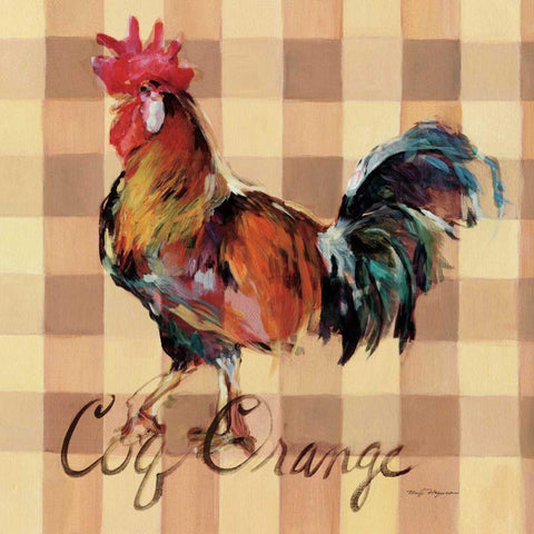 Coq Orange Black Modern Wood Framed Art Print by Hageman, Marilyn