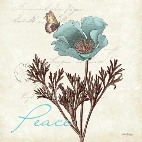 Touch of Blue IPeace Black Modern Wood Framed Art Print with Double Matting by Pertiet, Katie