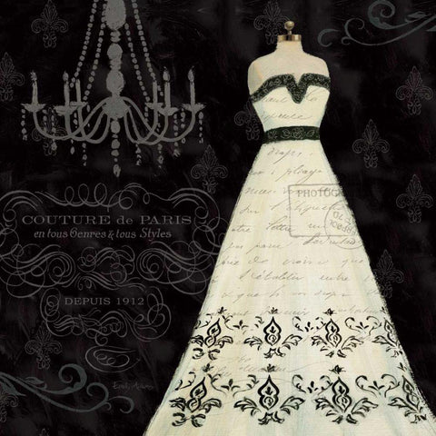 French Couture II White Modern Wood Framed Art Print by Adams, Emily