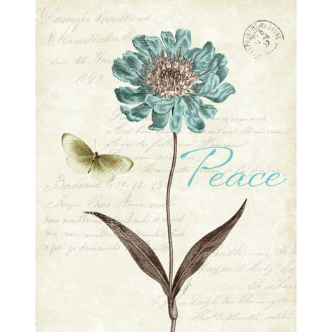 Slated Blue IV Gold Ornate Wood Framed Art Print with Double Matting by Pertiet, Katie