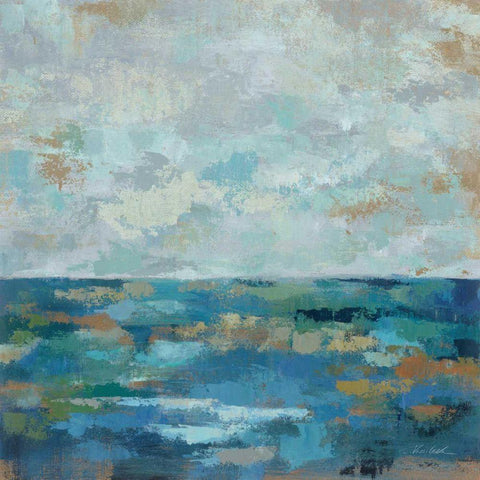 Seascape Sketches I Gold Ornate Wood Framed Art Print with Double Matting by Vassileva, Silvia