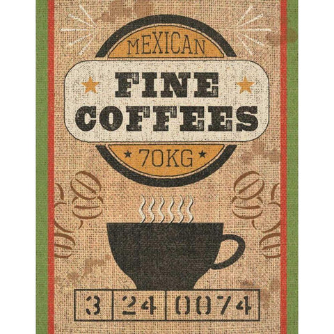 Coffee Sack III Black Modern Wood Framed Art Print by Pela Studio