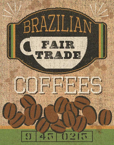 Coffee Sack IV White Modern Wood Framed Art Print with Double Matting by Pela Studio