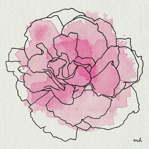 Watercolor Floral III Black Modern Wood Framed Art Print with Double Matting by Hershey, Moira