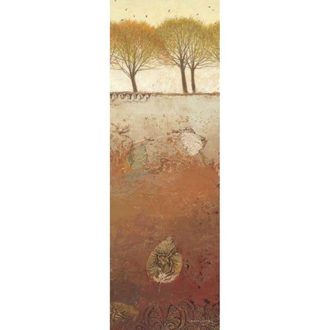 Field and Forest Panel II Black Modern Wood Framed Art Print with Double Matting by Wiens, James