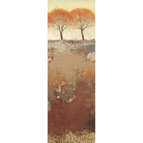 Field and Forest Panel III Gold Ornate Wood Framed Art Print with Double Matting by Wiens, James