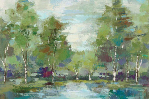 Forest at Dawn Crop White Modern Wood Framed Art Print with Double Matting by Vassileva, Silvia