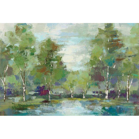 Forest at Dawn Crop White Modern Wood Framed Art Print by Vassileva, Silvia