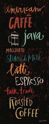 Fair Trade Panel I Black Ornate Wood Framed Art Print with Double Matting by Warrick, Cheryl