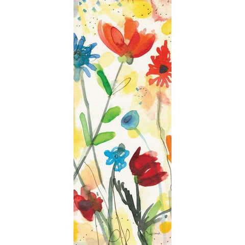 Sarahs Garden Panel I White Modern Wood Framed Art Print by Warrick, Cheryl