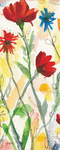 Sarahs Garden Panel II White Modern Wood Framed Art Print with Double Matting by Warrick, Cheryl