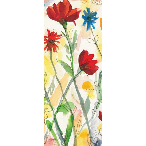 Sarahs Garden Panel II Black Modern Wood Framed Art Print by Warrick, Cheryl