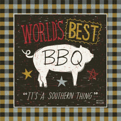 Southern Pride Best BBQ Black Modern Wood Framed Art Print with Double Matting by Mullan, Michael