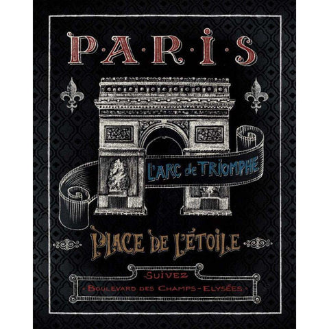 Travel to Paris II Black Modern Wood Framed Art Print with Double Matting by Brissonnet, Daphne