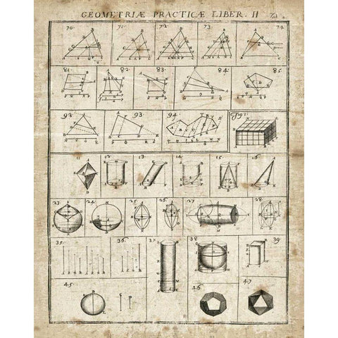 Geometric Chart II Black Modern Wood Framed Art Print by Wild Apple Portfolio