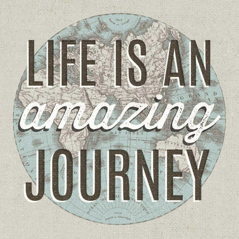 French World Map Inspiration Amazing Journey White Modern Wood Framed Art Print with Double Matting by Wild Apple Portfolio