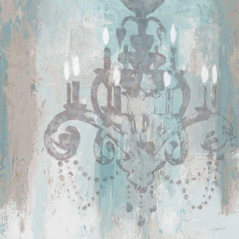 Candelabra Teal II Black Modern Wood Framed Art Print with Double Matting by Wiens, James