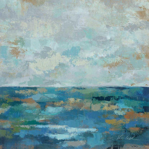 Seascape Sketches I Black Modern Wood Framed Art Print by Vassileva, Silvia