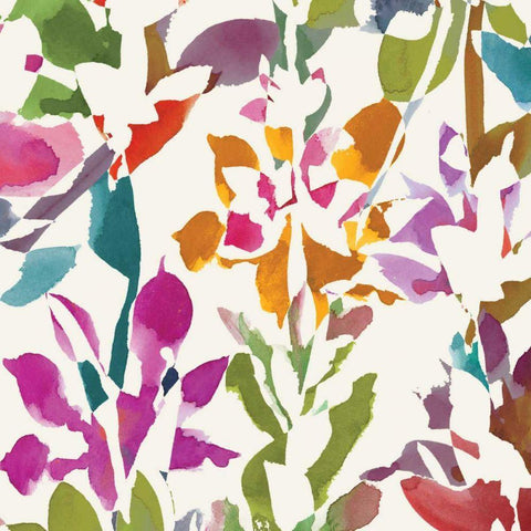 Pink Garden Square III White Black Ornate Wood Framed Art Print with Double Matting by Wild Apple Portfolio