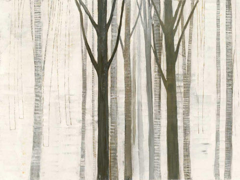 Down to the Woods on White Black Ornate Wood Framed Art Print with Double Matting by Wild Apple Graphics