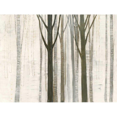 Down to the Woods on White Gold Ornate Wood Framed Art Print with Double Matting by Wild Apple Graphics