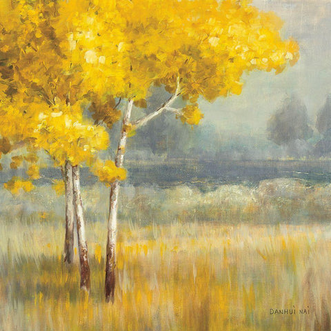 Yellow Landscape Crop Black Modern Wood Framed Art Print by Nai, Danhui
